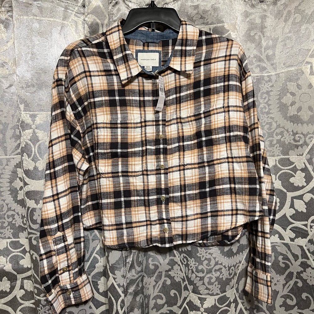 American eagle cropped flannel